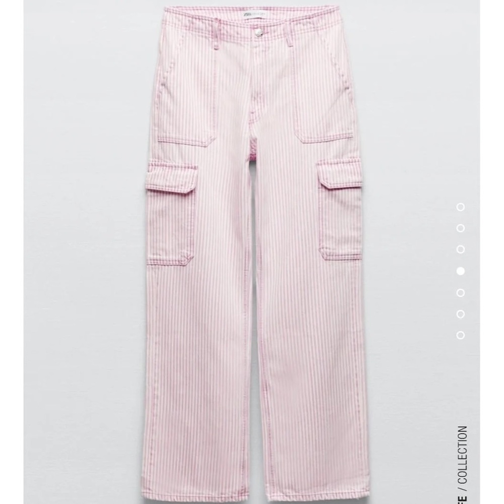 BRAND NEW WITH TAGS Zara pink striped cargos
